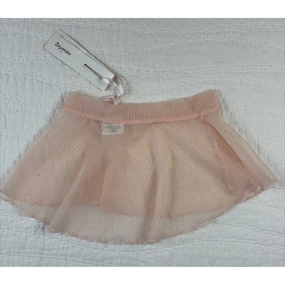 NEW Repetto Girls Lace Ballet Skirt D082D Petal Pink Kids Pull On Dance Jupette